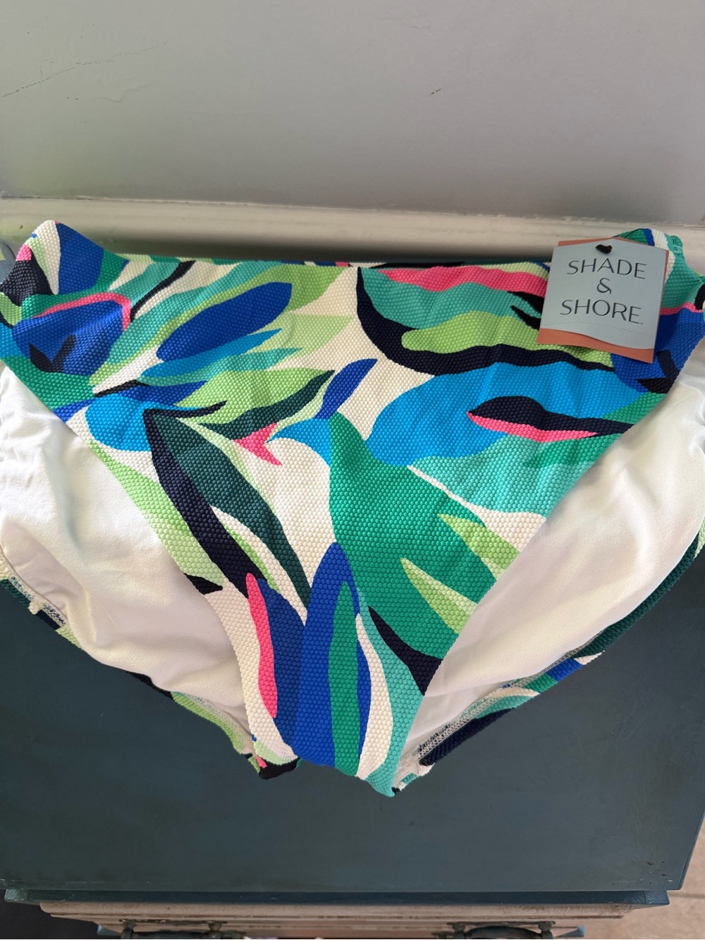 Shade & Shore Leaf-Print Bikini Bottoms